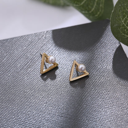 Hollow Diamond Square Stud Earrings The Classic